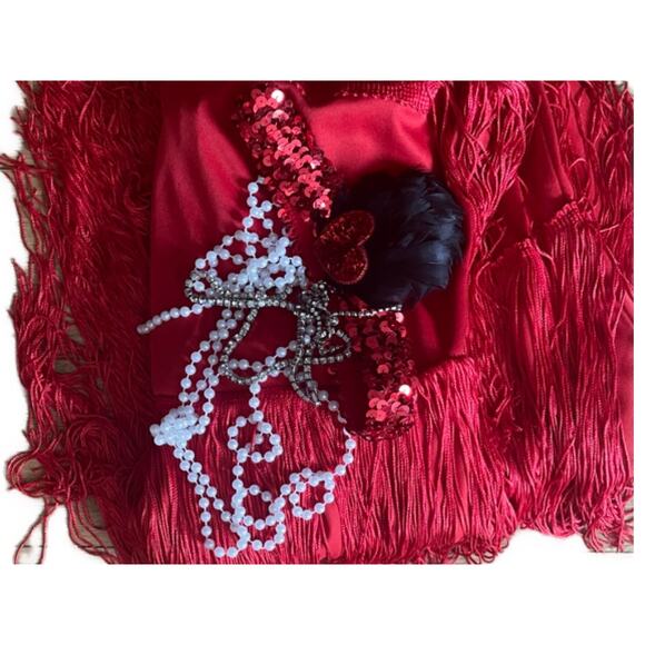 1920s Flapper Costume in Red - Picture 6 of 6